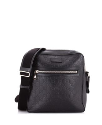 Small Signature Zip Messenger Bag Guccissima Leather