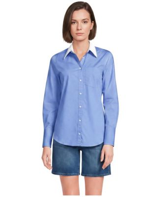 Women's Poplin Removable Collar Shirt