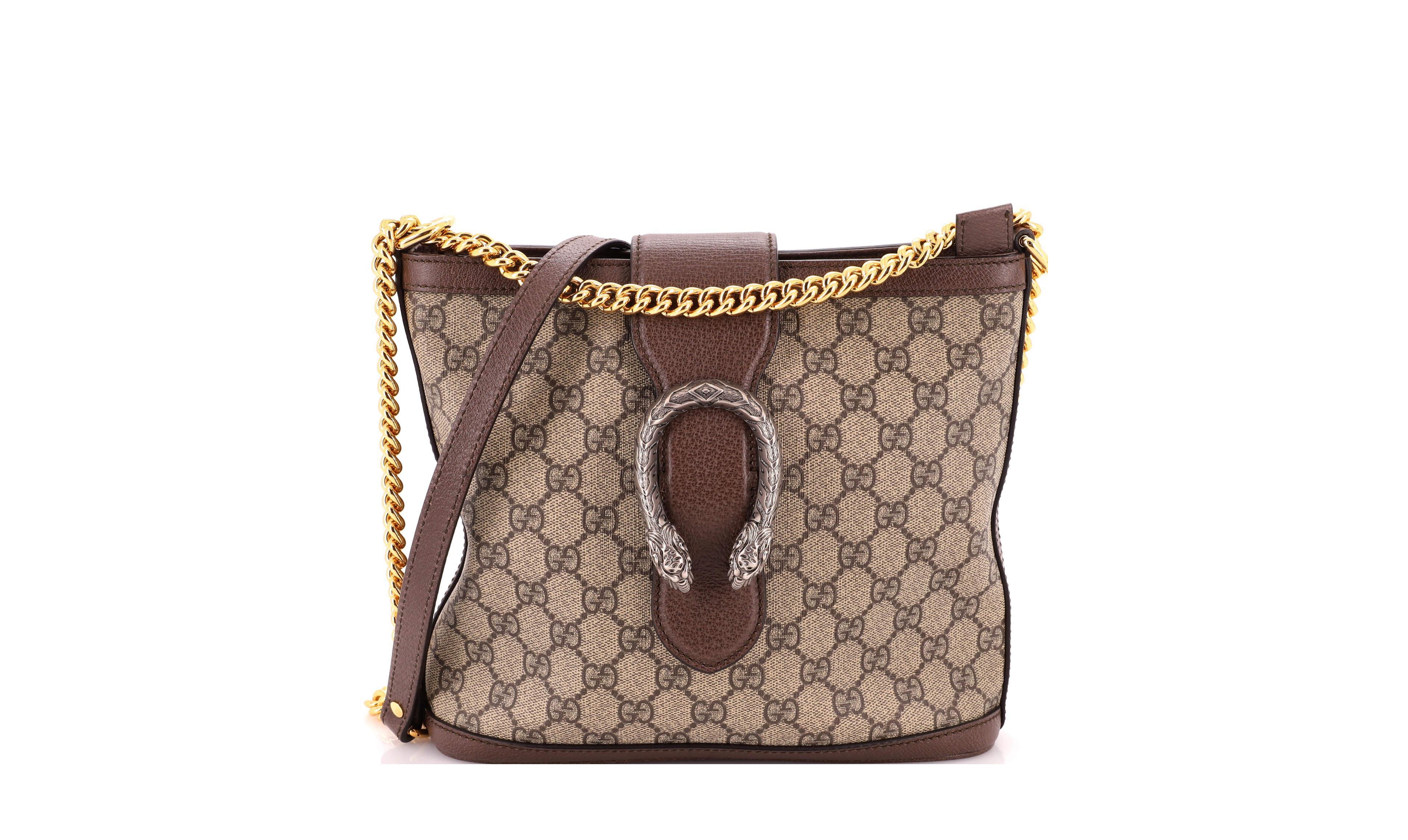 Pre-Owned Gucci Medium Dionysus Bucket Bag Gg Coated Canvas