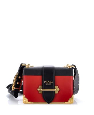 Small Cahier Crossbody Bag Leather and Saffiano Leather
