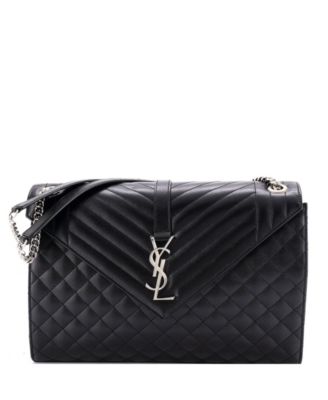 Large Classic Monogram Envelope Satchel Mixed Matelasse Leather