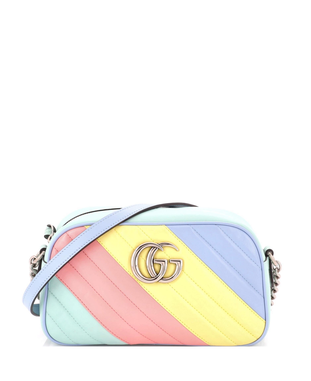 Pre-Owned Gucci Small Gg Marmont Shoulder Bag Diagonal Quilted Leather