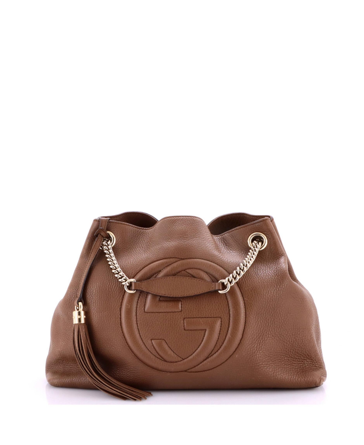 Pre-Owned Gucci Medium Soho Chain Strap Shoulder Bag Leather - Brown
