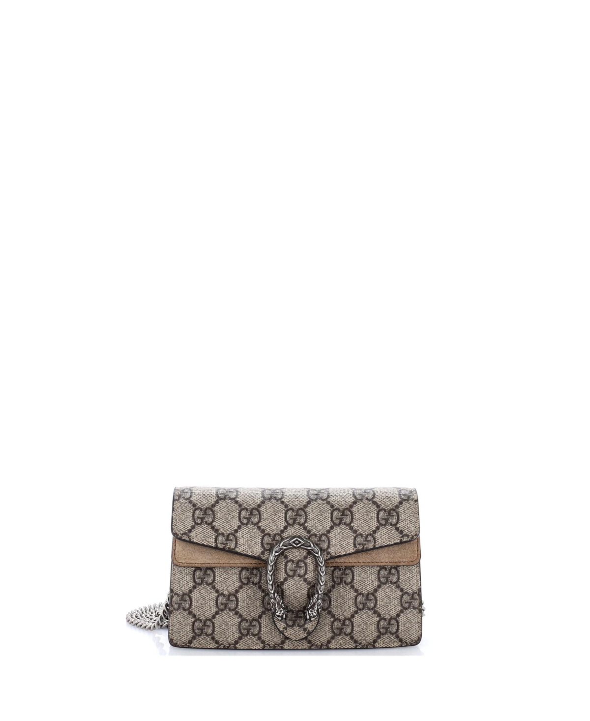 Pre-Owned Gucci Dionysus Mini Canvas Coated Chain-Strap Shoulder Bag - Brown