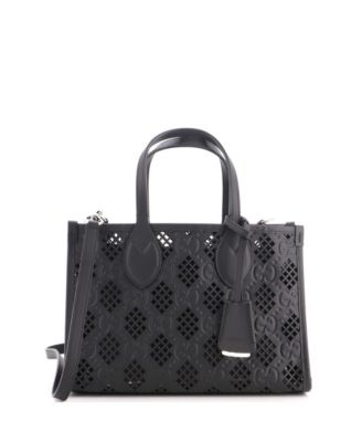 Small Convertible Tote GG Debossed Laser Cut Leather
