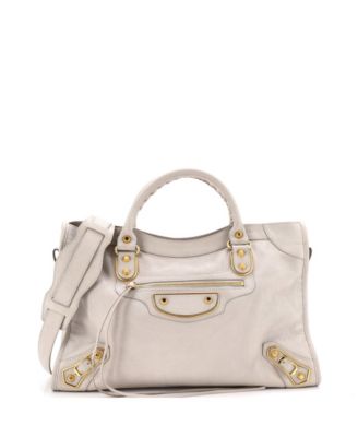 Medium City Classic Metallic Edge Bag Leather