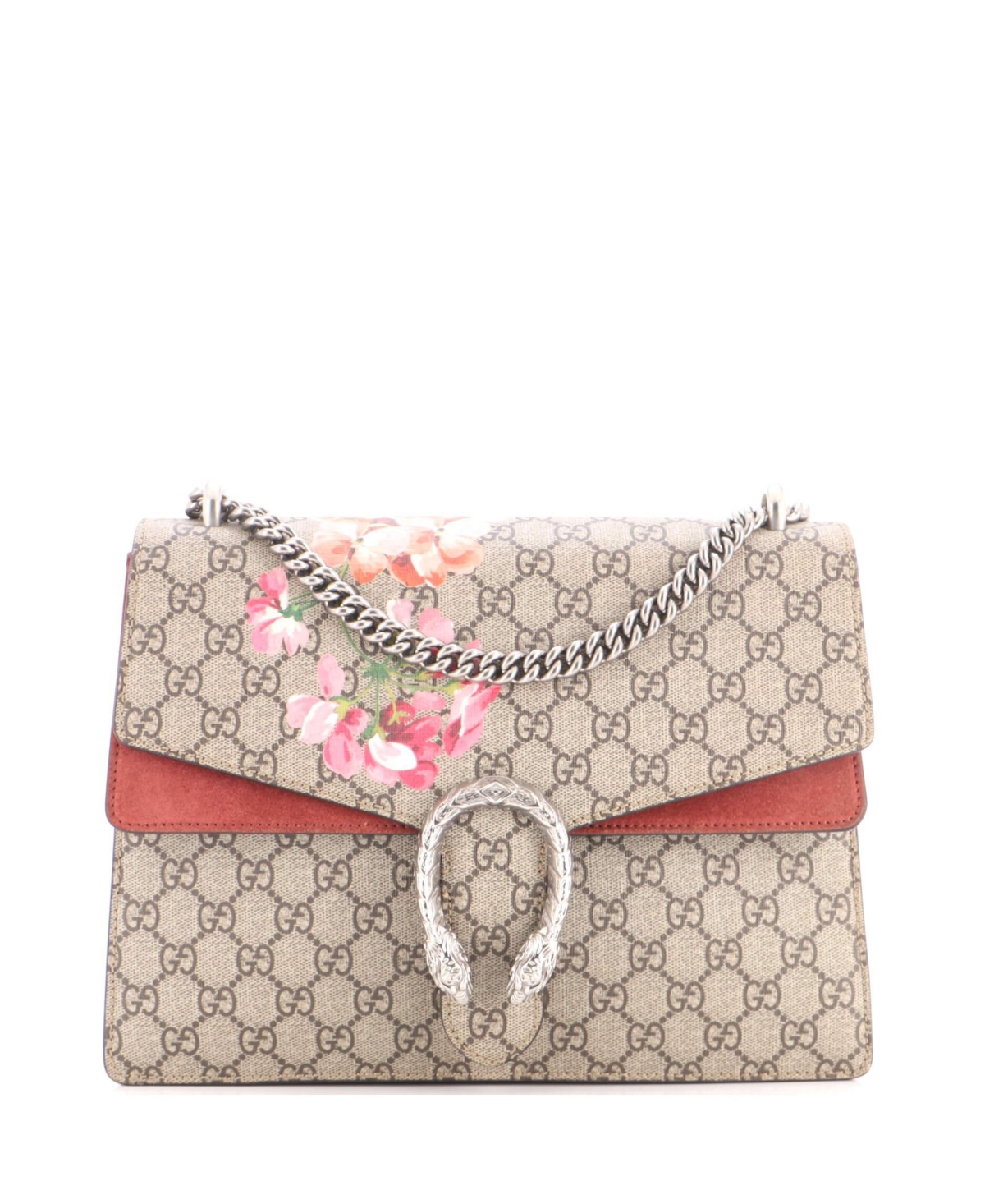 Pre-Owned Gucci Medium Dionysus Bag Blooms Print Gg Coated Canvas - Brown
