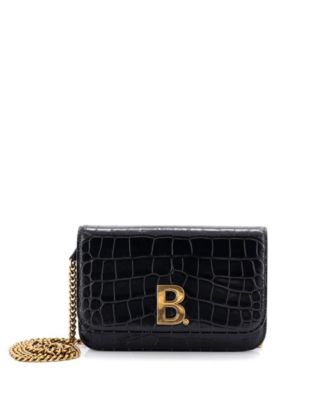 B Dot Wallet on Chain Embossed Leather