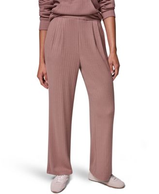 Women's Brushed-Rib High-Waist Wide-Leg Pants