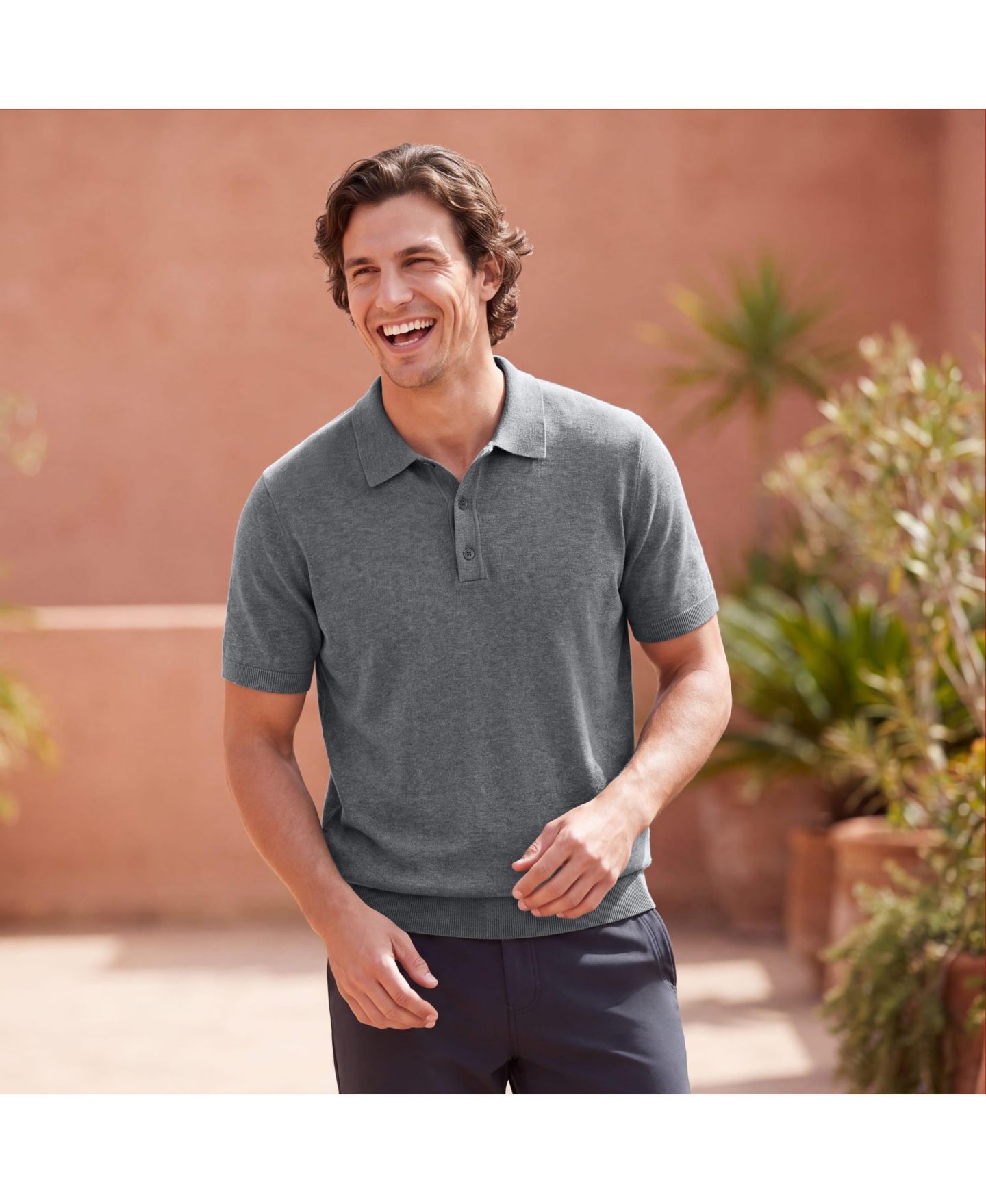 Мужские топы Jack Archer Legacy Resort Sweater Polo, цвет: Средний меланжевый — фото 2
