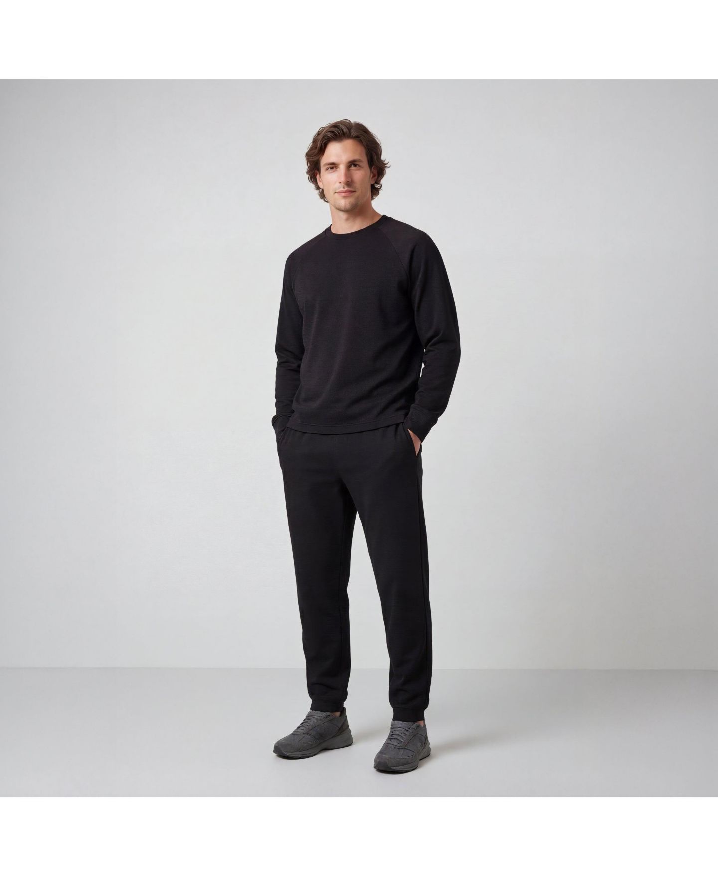 Мужской свитер Jack Archer Sandwash Crewneck Sweaters, цвет: Насыщенный чёрный — фото 5