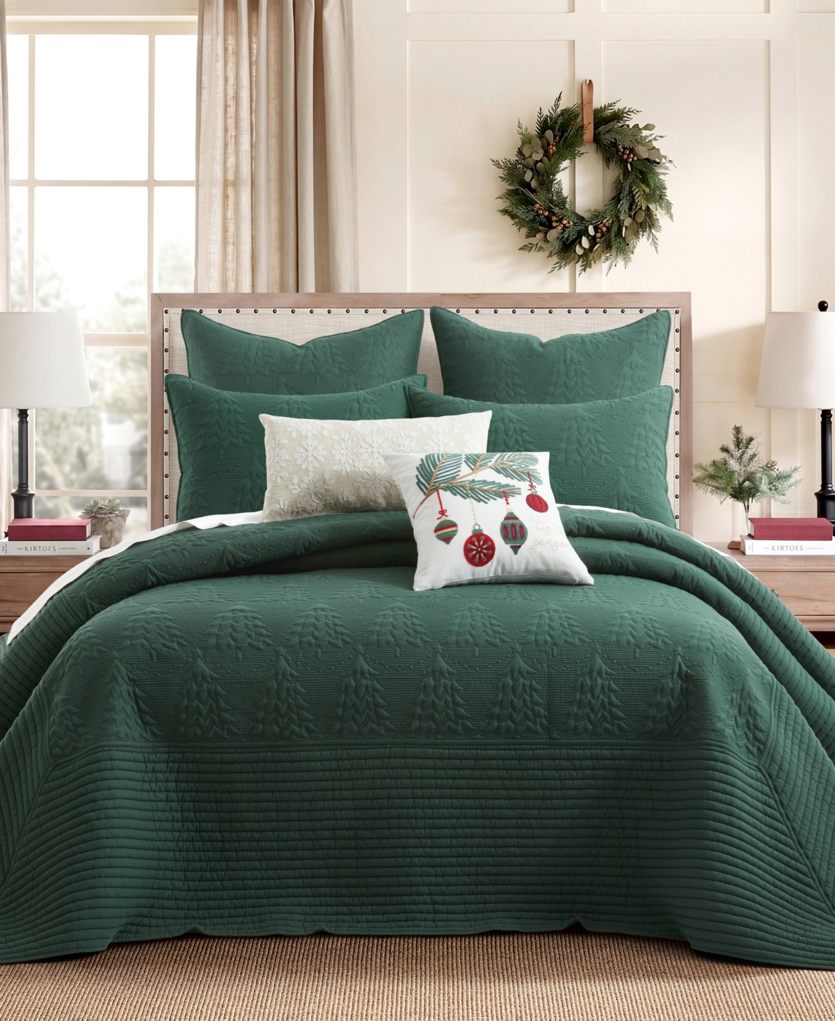 Levtex O Christmas Tree Stitching 3-Pc. Bedspread Set, Full