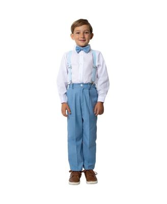 Little Boys Barn Safari Linen 4-Piece Shirt, Bowtie, Suspenders and Pants Set