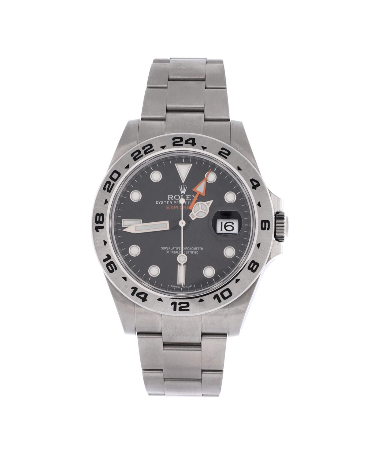 PreOwned Rolex Oyster Perpetual Explorer Ii Automatic Watch in Stainless Steel 42mm  Dial color black