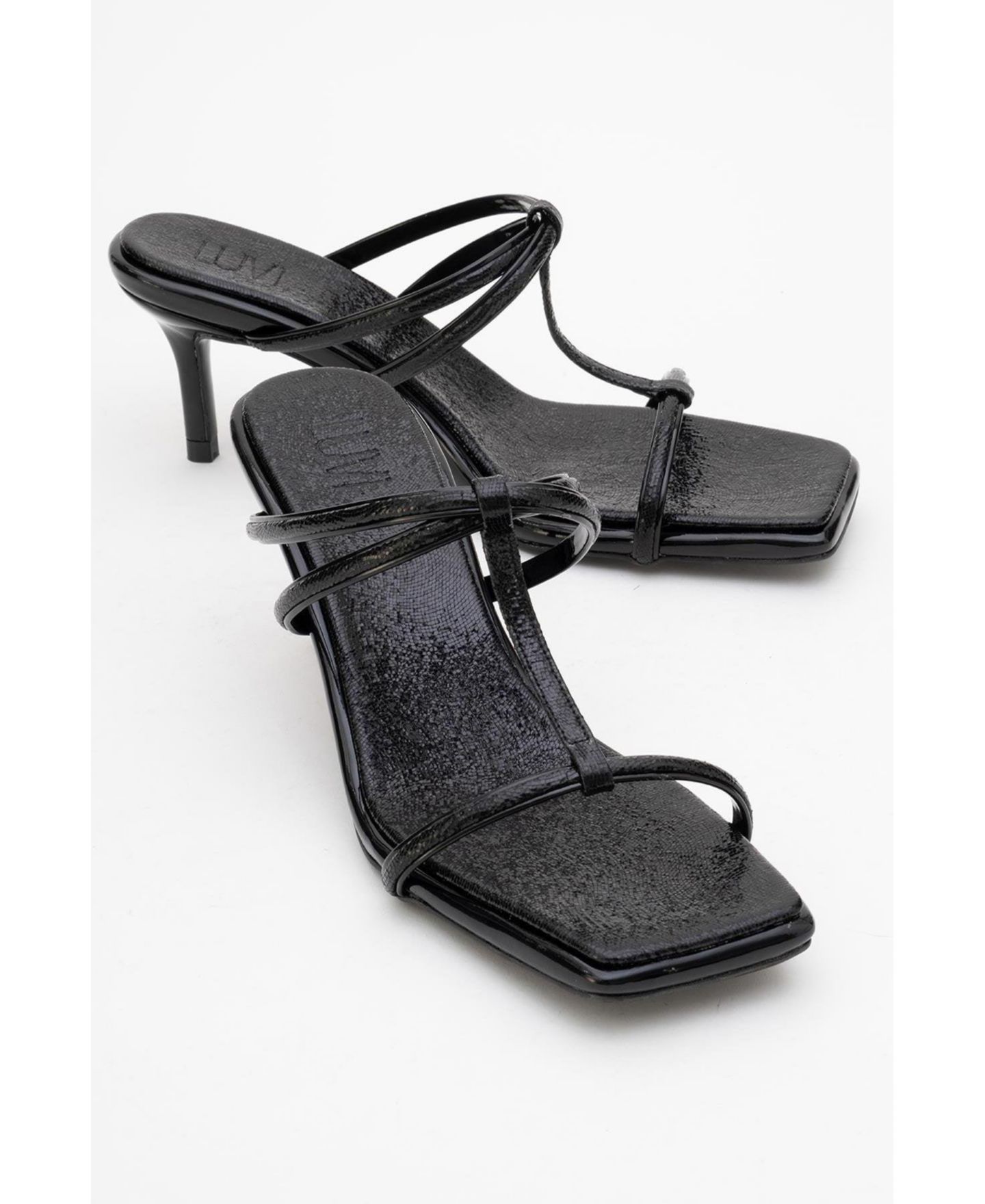 Женские сандалии Prologue Shoes Mocha Strap Heel, цвет: Чёрная искусственная кожа — фото 3