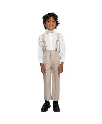 Toddler Boys Barn Wedding 4-Piece Shirt, Bowtie, Suspenders and Pants Set