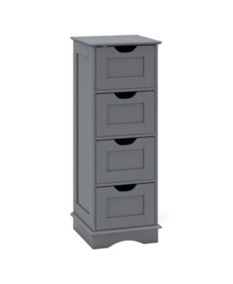 4-Drawer Bathroom Storage Cabinet with Cutout Handles