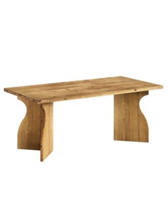 Rectangular Solid Wood Dining Table for Family Kitchen and Dining Room