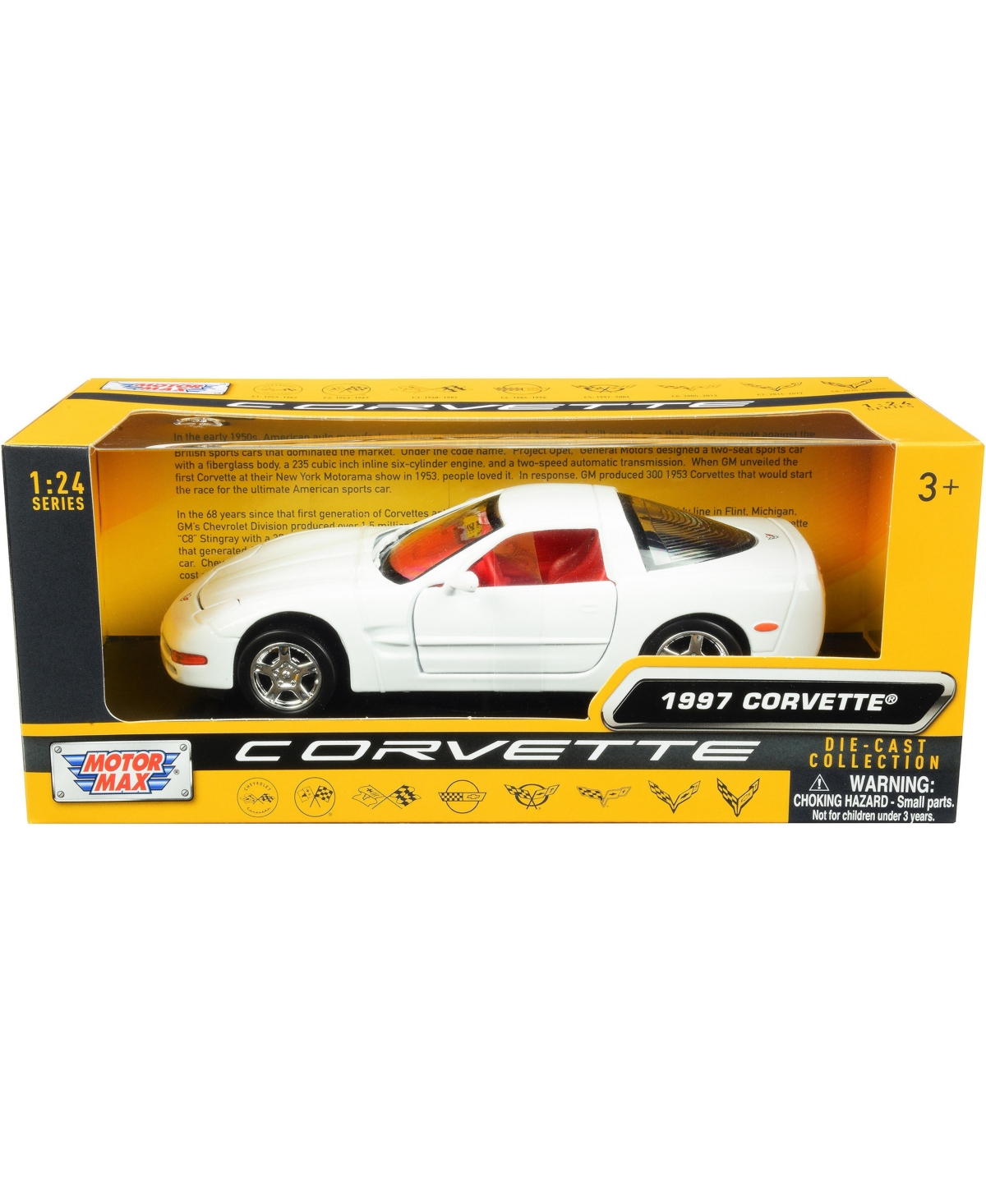 Motormax 1997 Chevrolet Corvette C5 Coupe Interior "History of Corvette" Series 1/24 Diecast Model Car