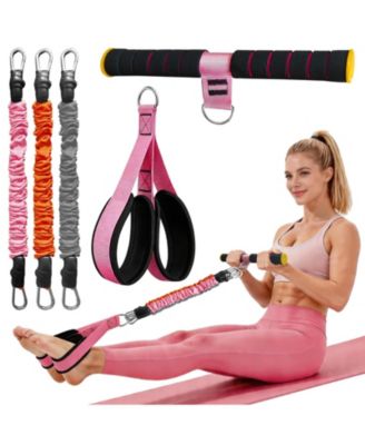 Adjustable Pedal Resistance Band Set 20 to 90LBS For Full Body Home Workout