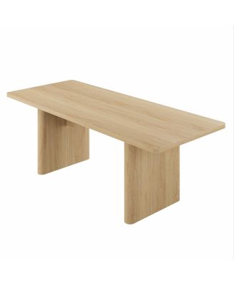63-82.68 Inch Extendable Dining Table with Round Corners, Seats 8-10, Rectangular Oval Table