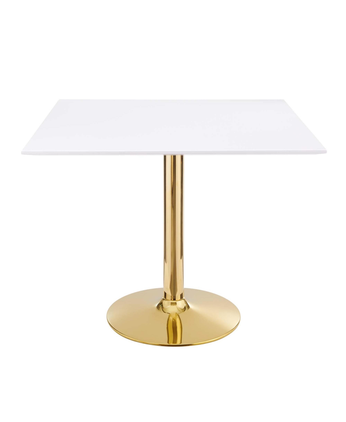 EEI-4547-GLD-WHI 29 x 35 x 35 in. Verne Square Dining Table, Gold & White