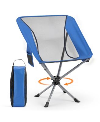 360degree Swivel Camping Chair, Lightweight Portable Folding Chair with Cup Holder