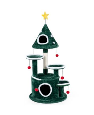 50 Inch Holiday Cat Tree with Sisal Scratching Post