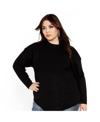 Plus Size Madison Asymmetrical Hemline Relaxed Fit Sweater