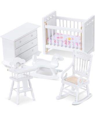 Bedroom 5-Piece Wood Dollhouse Furniture Set, Ages 6+