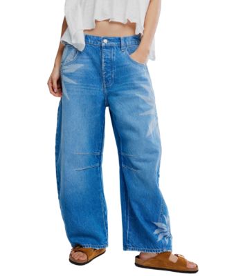 Women's Good Luck Barrel Mid-Rise Relaxed-Fit Denim Jeans