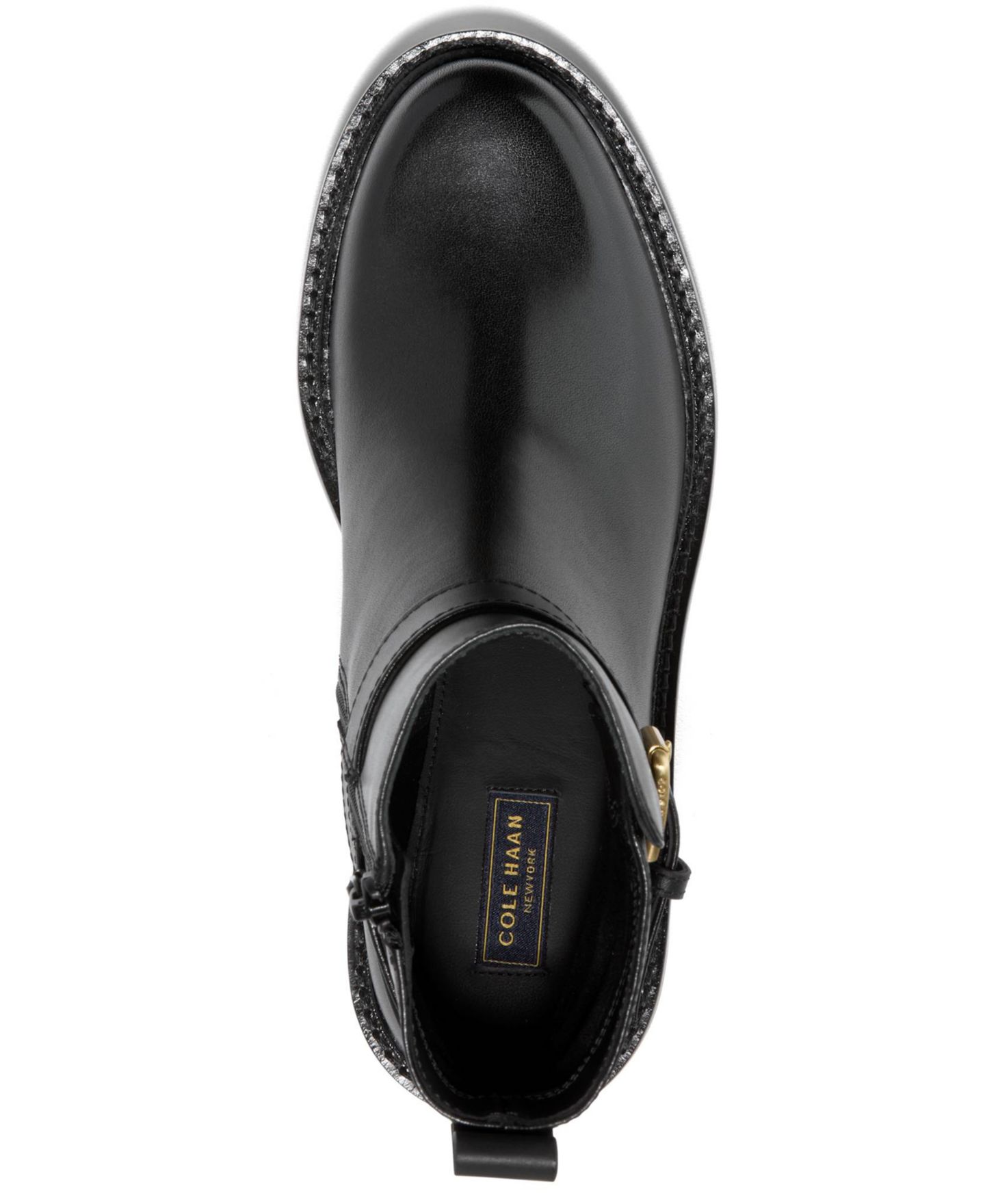 Женские ботинки Cole Haan Solene Lug Buckle Booties, цвет: Чёрный кожаный — фото 4