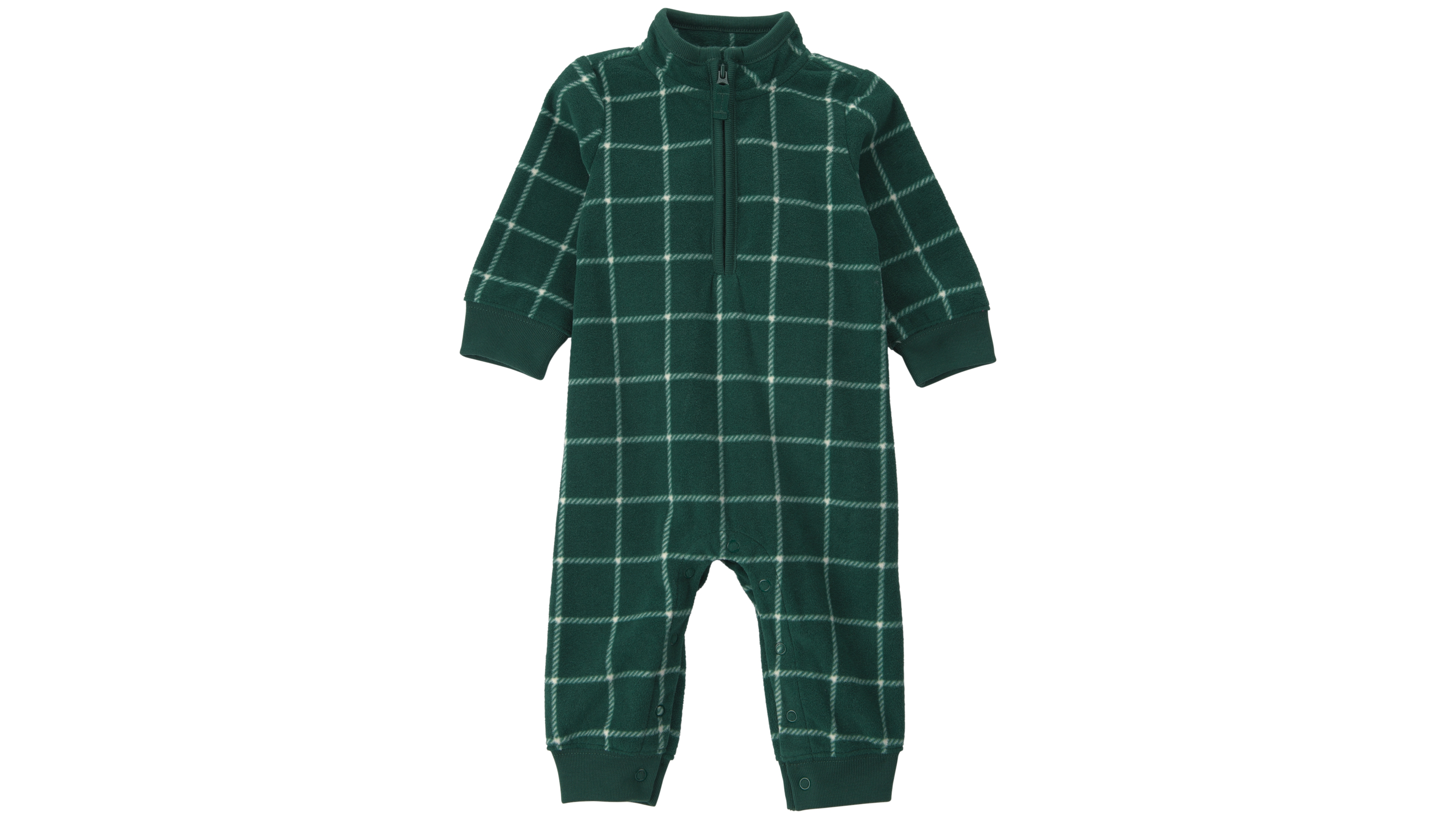 Carter's Baby Boys' Windowpane-Plaid Long-Sleeve Jumpsuit with Quarter Zip
