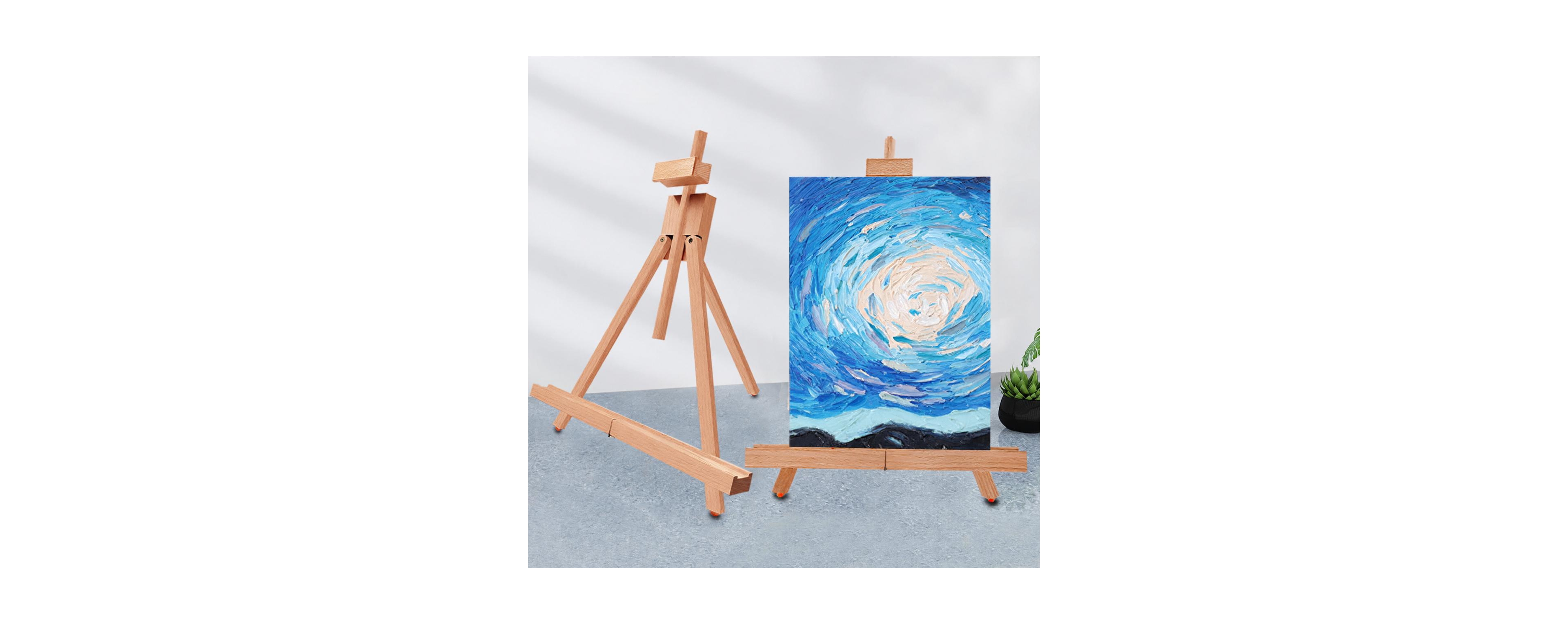 Aeelike Solid Beechwood Foldable Tabletop Art Easel Adjustable Display Stand