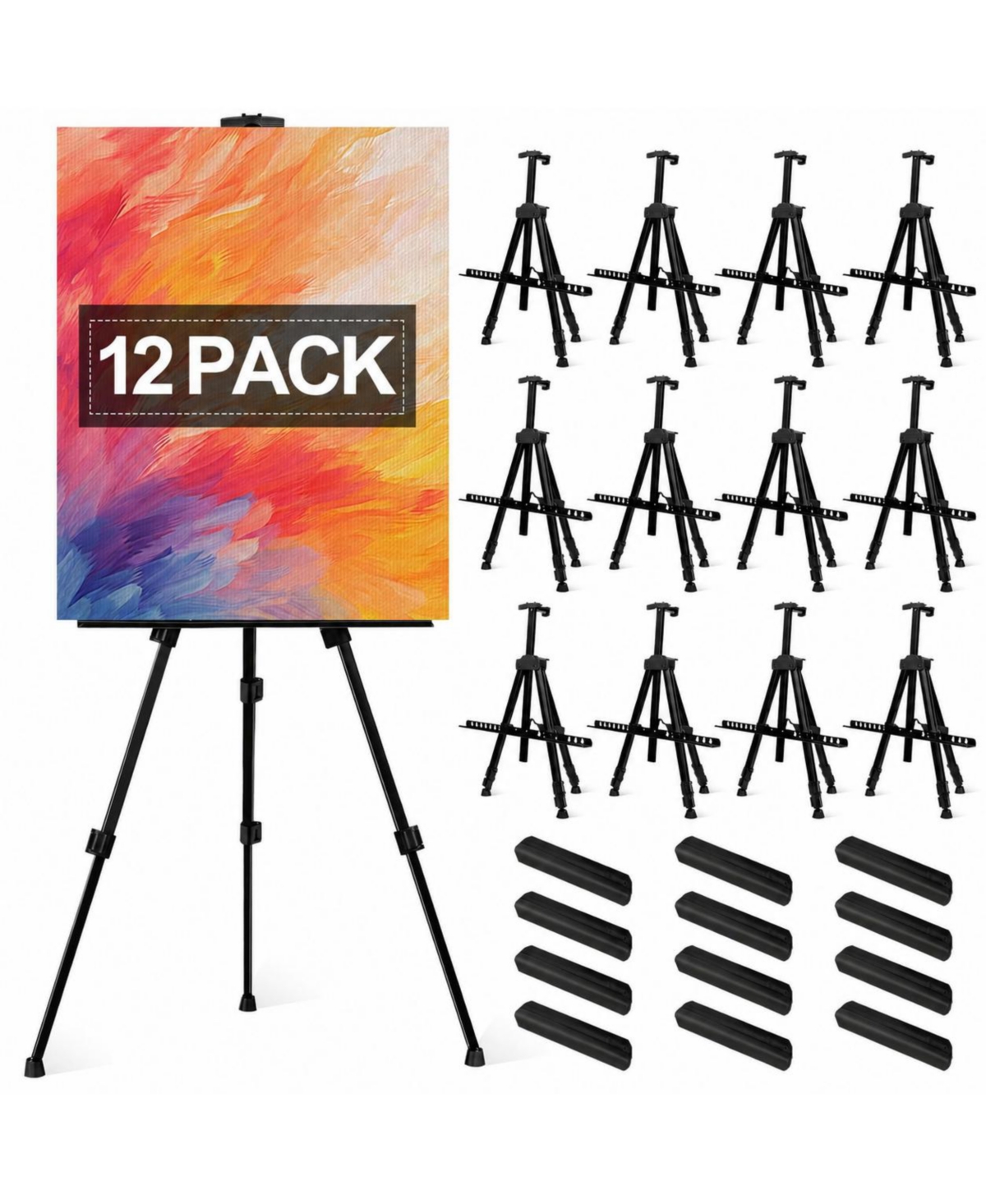 Aeelike Adjustable Iron Artist Easel Stand Portable Foldable Display Stand