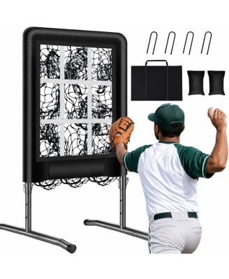 9 Pocket Baseball Softball Pitching Target Adjustable Strike Zone Practice Net