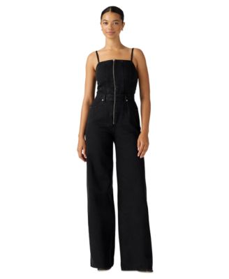 Premium Women's Seamed Wide-Leg Denim Jumpsuit