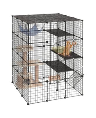 4 Tier Large Cat Playpen Cage with 4 Doors for 2 to 3 Cats