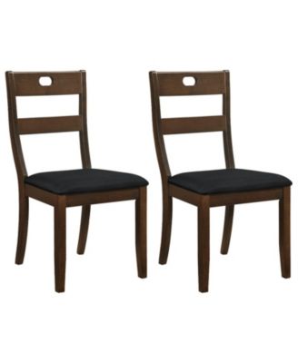 Set of 2 Upholstered Dining Chairs with Curved Backrest
