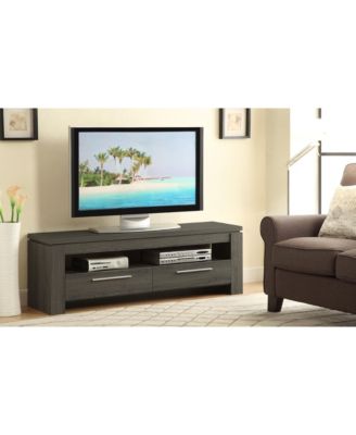 59 Inch Weathered Transitional TV Console with 2 Drawers for 64 Inch TV