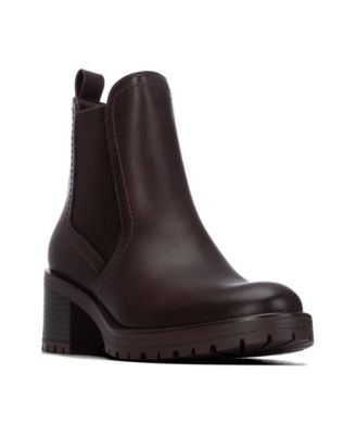 Refresh Block-Heel Zipper Chelsea Booties