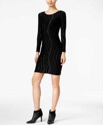 Bar III - Velvet-Burnout Bodycon Dress