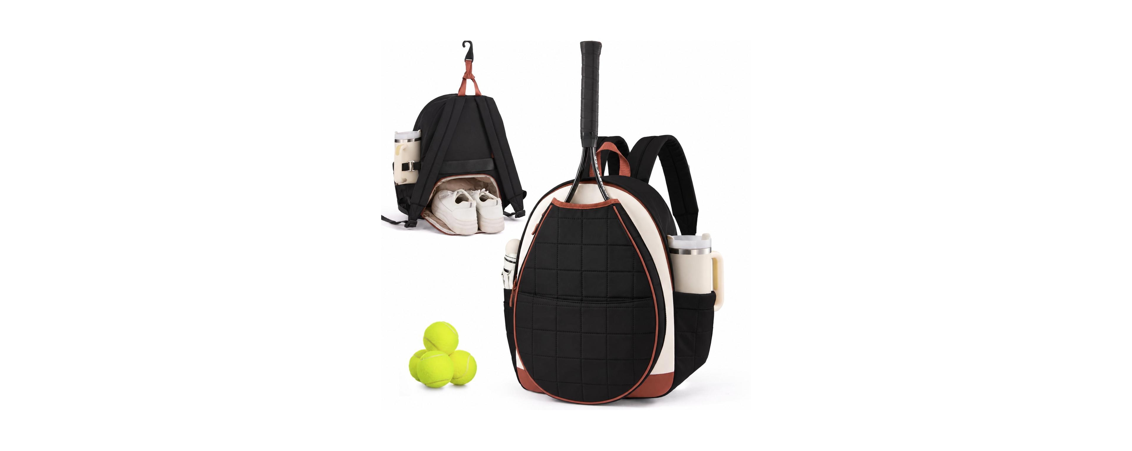 Peneyon Quilted Tennis Pickleball Backpack Women Separate Racket Compartment