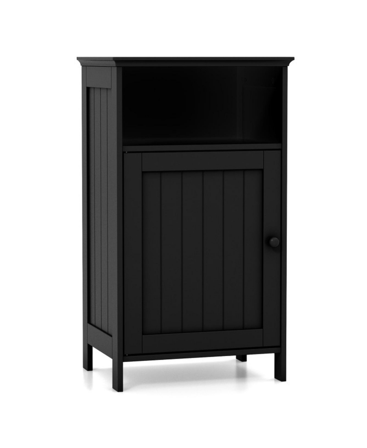 Hongge Compact Bathroom Floor Cabinet with Open Cube and Hidden Shelf