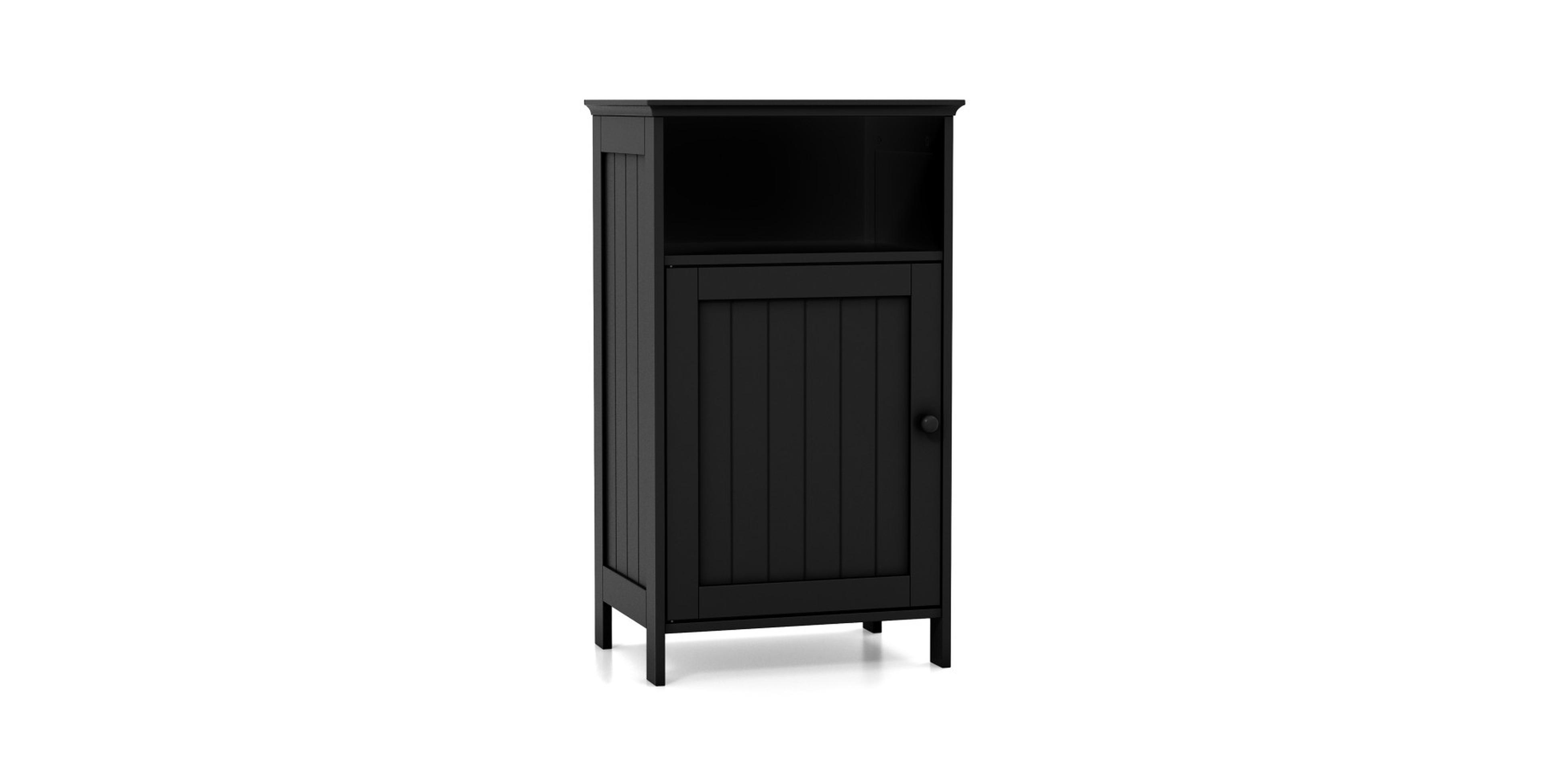 Hongge Compact Bathroom Floor Cabinet with Open Cube and Hidden Shelf
