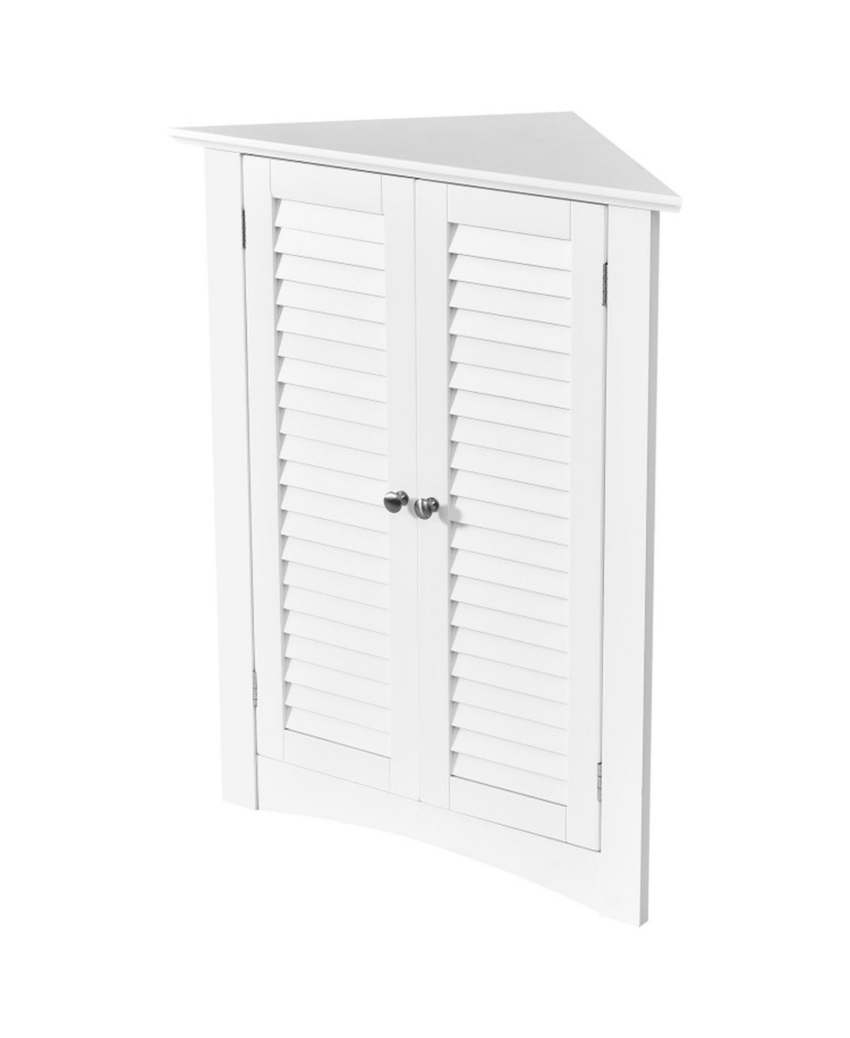 Hongge Corner Bathroom Floor Cabinet with Shutter Door and Adjustable Shelf