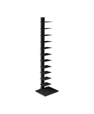 Metal Tower Shelf with Powder-Coated Finish and Fixed Shelves for Entryway