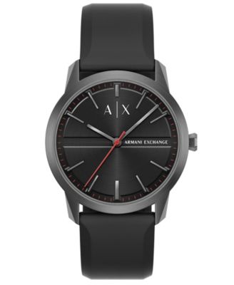 Men's Quartz Black Silicone Watch 42mm