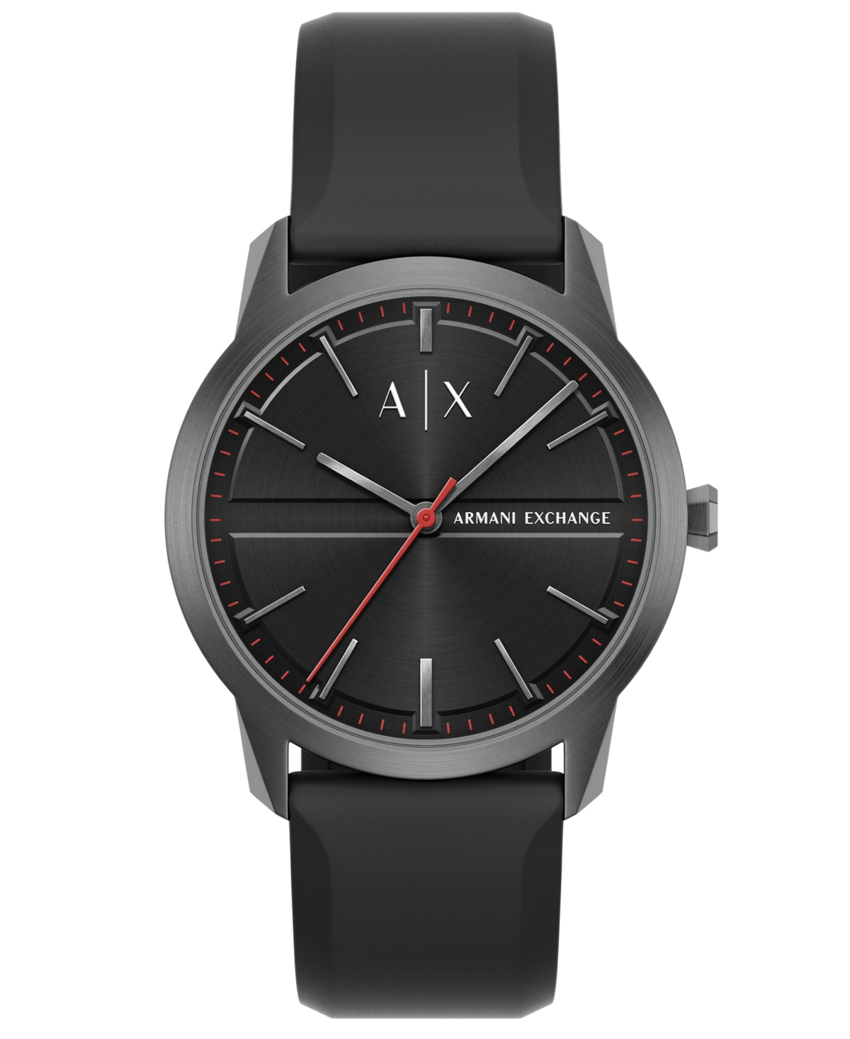 A|X Armani Exchange Men's Quartz Black Silicone Watch 42mm