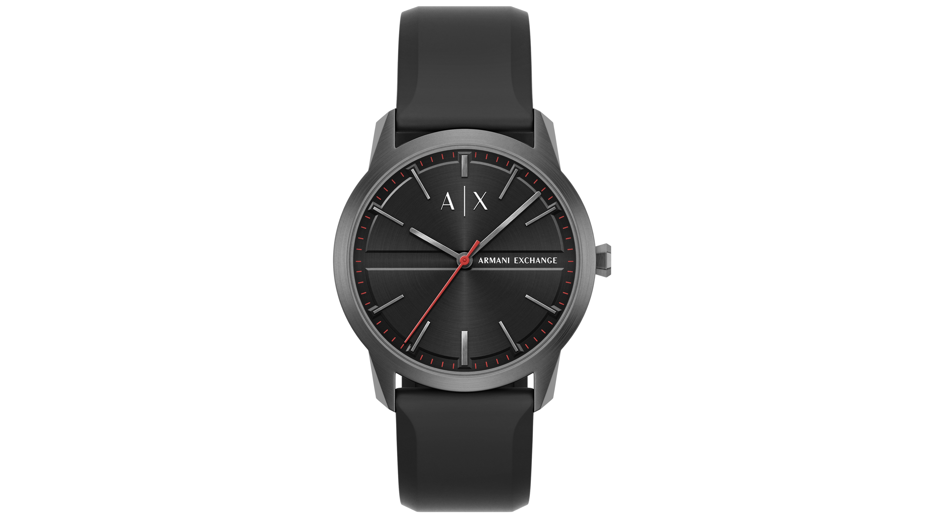 A|X Armani Exchange Men's Quartz Black Silicone Watch 42mm